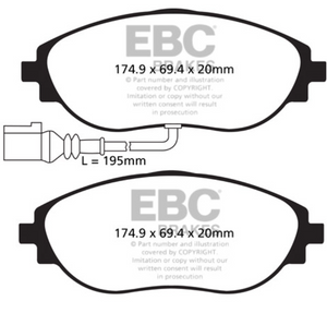 EBC Blue Stuff Front Pads DP52127NDX - 340 brakes - Golf R MK7/Audi S3 8V